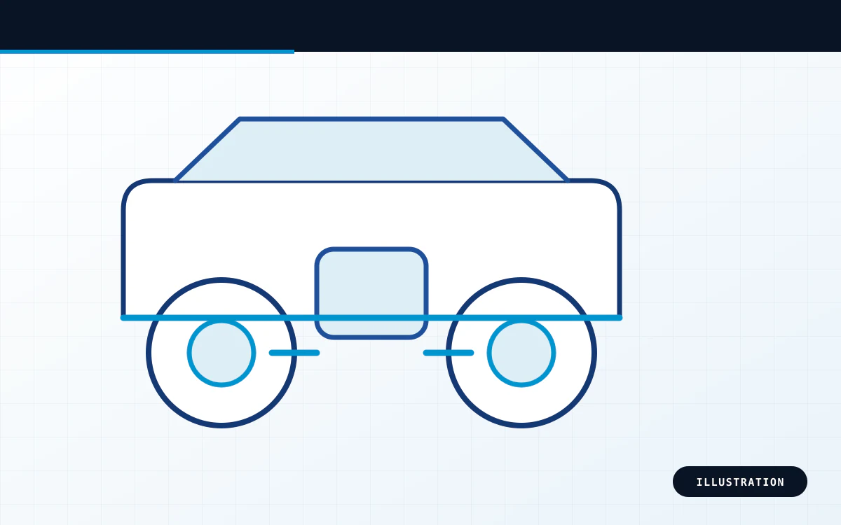 Blueprint illustration of an integrated servo wheel on a heavy-load AGV chassis