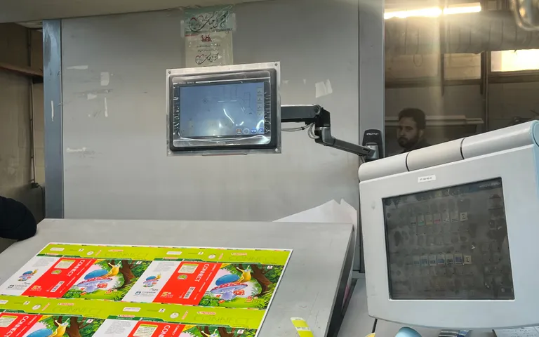 Printing machine delivering printed sheets onto a stacker