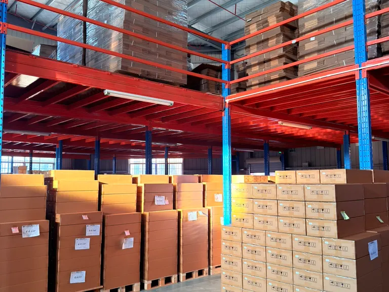 Our Shenzhen warehouse — racking and cartons