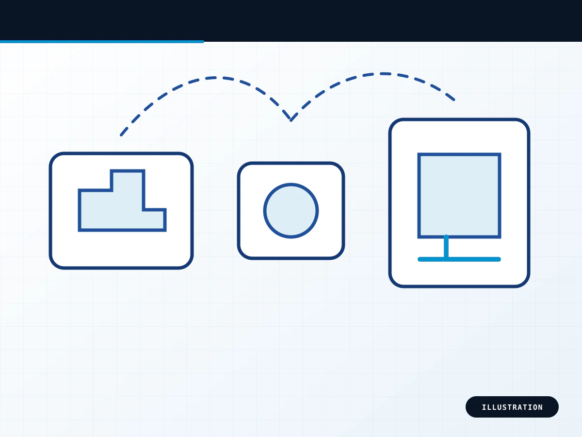 Blueprint illustration of remote operations and maintenance linking a machine, gateway and engineering workstation